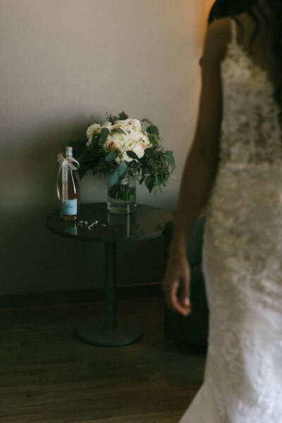 Close-up of soft floral details, featuring delicate blooms arranged elegantly for a wedding in Columbus, Ohio.