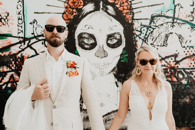 artistic bride and groom photo for Mexican wedding