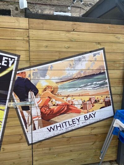 Vintage Whitley Bay postcard vinyl wall graphics