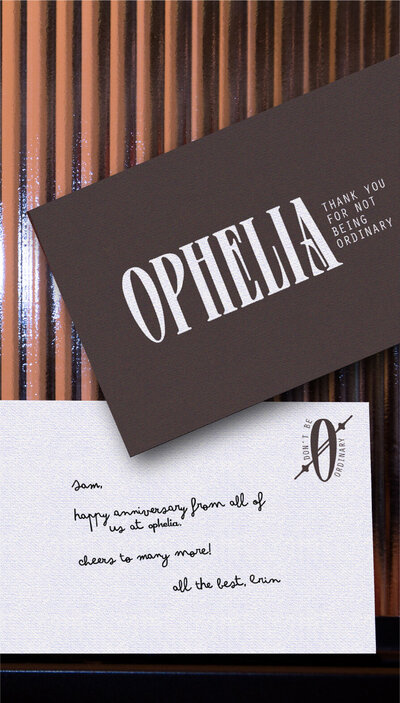 front and back notecard mockup forophelia find jewelry