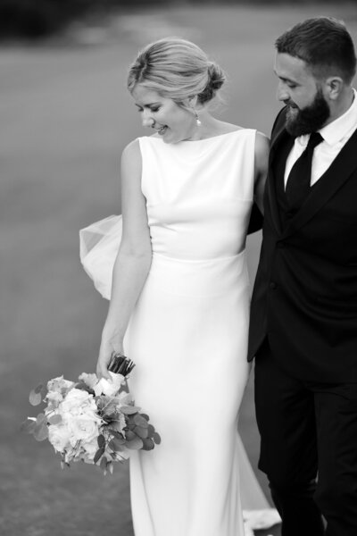 Modern and chic black and white wedding photography at Pinehurst Resort.