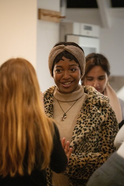 Woman attending a female community event