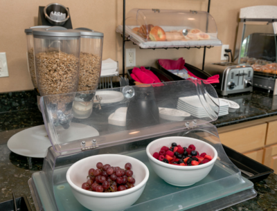 Cereal and Fruit breakfast at Celilo Inn