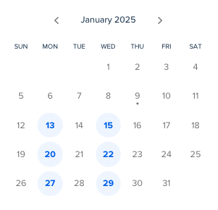 Jordan Duvall Calendar