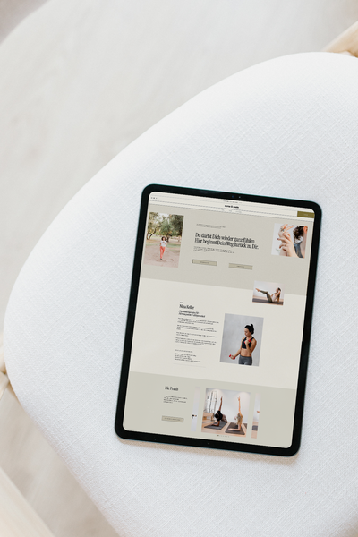 One Pager Design auf Tablet – moderne One Page Website Schweiz für Psychologische Beraterin