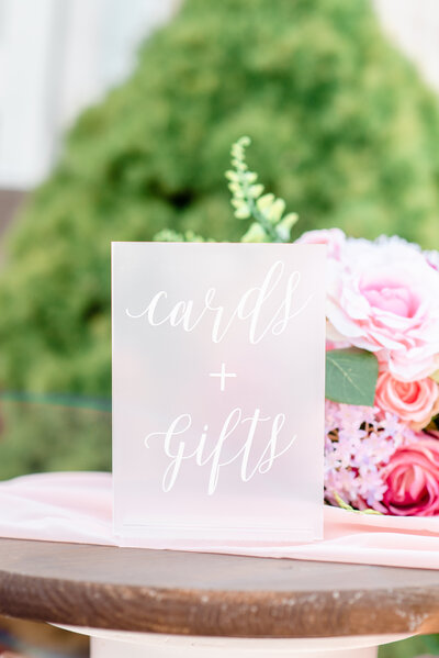 Acrylic Cards and Gifts Wedding Sign