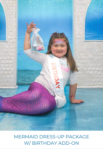 mermaid makeover dress up package with birthday sash