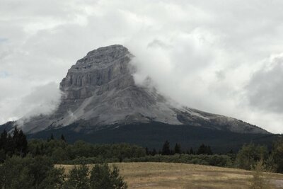 Breathtaking view of Crowsnest Mountain in Southern Alberta