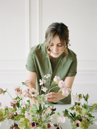 meticulous florist designs flowers, florist film branding photoshoot in Michigan