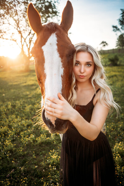 senior girl at Ponduce Farms, PA