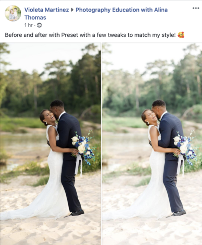 wedding photos edited with light adn airy presets