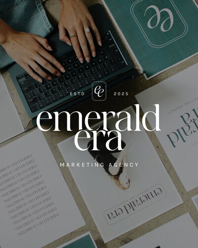 Elegant minimalist logo branding on woman's portrait