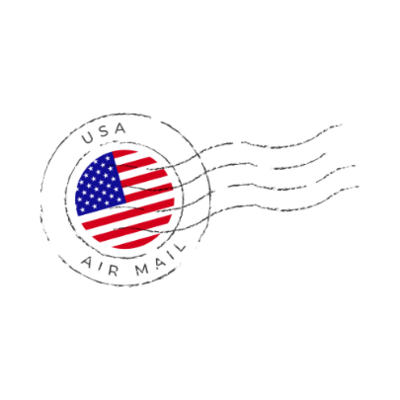 stamp of American flag saying "air mail"