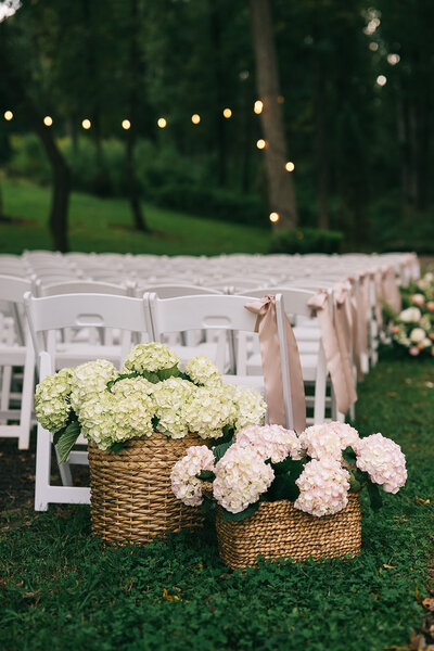 Wedding sweetheart table with floral arrangements designed by Abby Grace Florals at North Georgia wedding