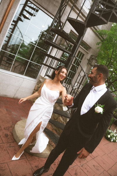Couple at their Ohio wedding
