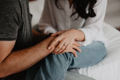 Couple holding hands