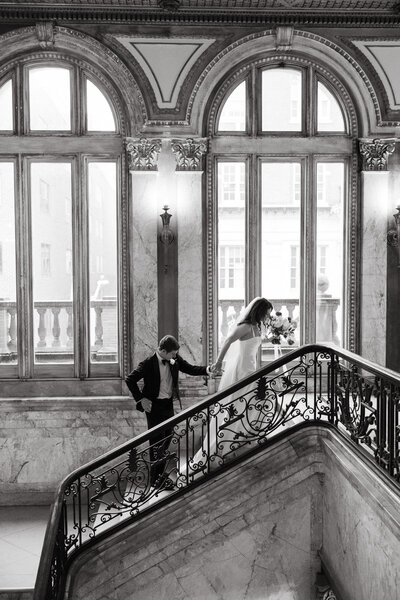 Providence Athenaeum  wedding photographed on film