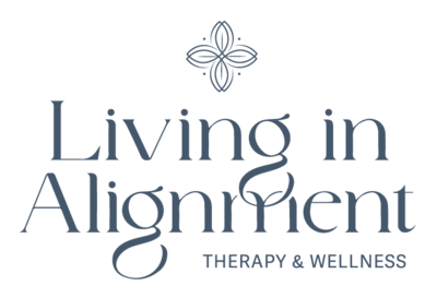 Text "Living in Alignment Therapy & Wellness"