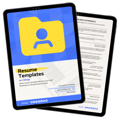 tablet mockup of the resume template