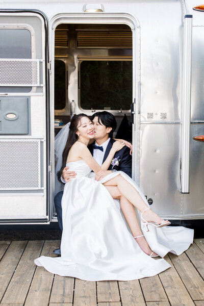 Fine art wedding photography of bride and groom