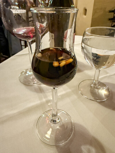 Glass of biadina (digestif)