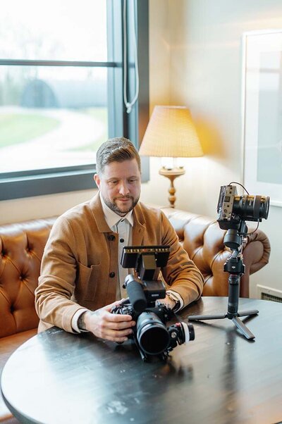 Michael Duhamel looking into camera