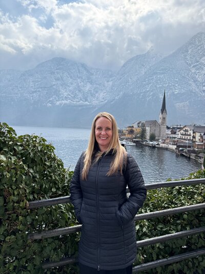 Amy Bottorff, luxury travel advisor exploring Hallstatt, Austria