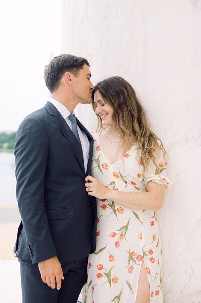 Vintage-inspired film photo of newlyweds on the rooftop of the Quirk Hotel in Richmond, Virginia.