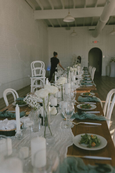 Planner decorating tables for wedding