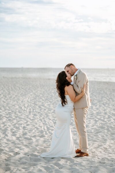 A couple eloping on the sand