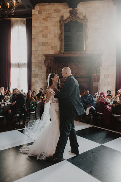 Bride and Groom share first dance