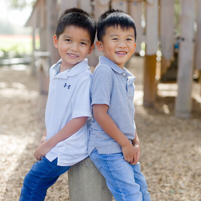 Lucas and Mason at the playground