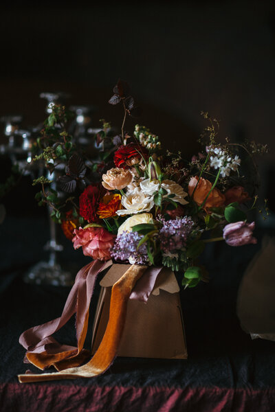 Crafting with light - bouquet photographed at Coombe Trenchard in Devon