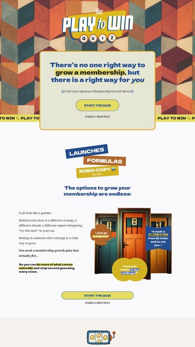 screenshot of natalie taylor's play to win sales page
