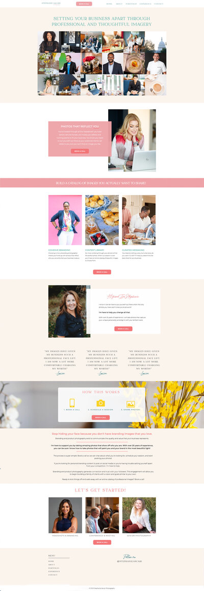 A photo showing the website of Stephanie Ascari Photography