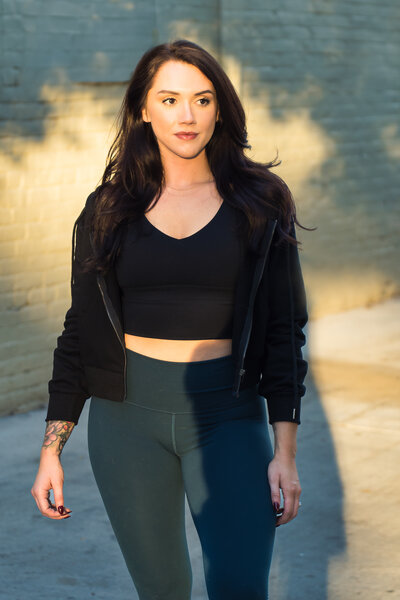brand headshot of a fitness coach during the Gold Hour