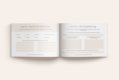 Pages from the Build a Flourishing Online Brand Workbook