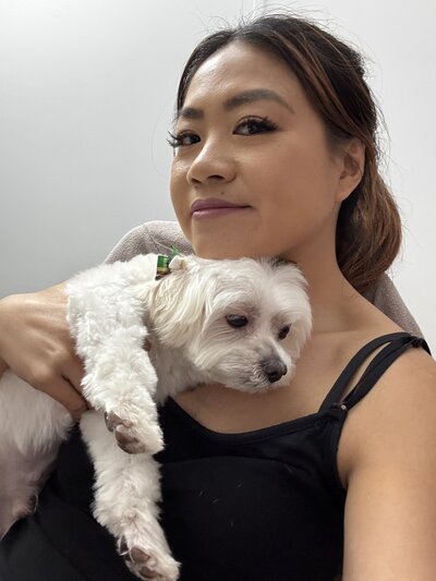 Teressa and Teressa's dog Timi