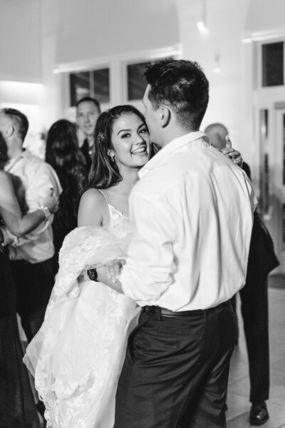 Bride and groom dance at their wedding in Orlando, Florida.
