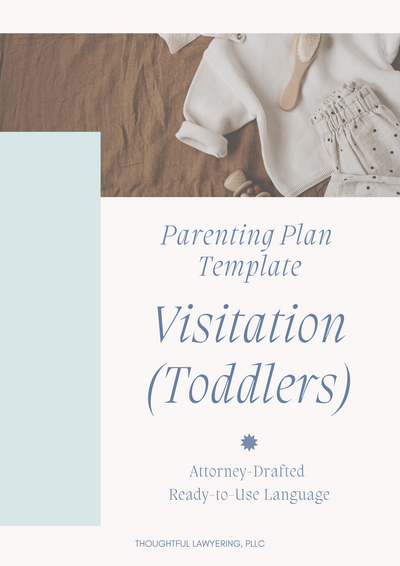 Parenting Plan Template Toddlers