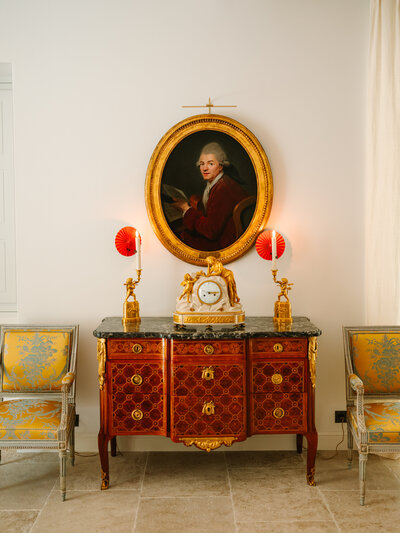 Detail Inside Domaine du Fortin Luxury Palace in Provence Featuring a Historical Piece of Art
