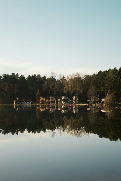 Lake with a reflection of trees in the water