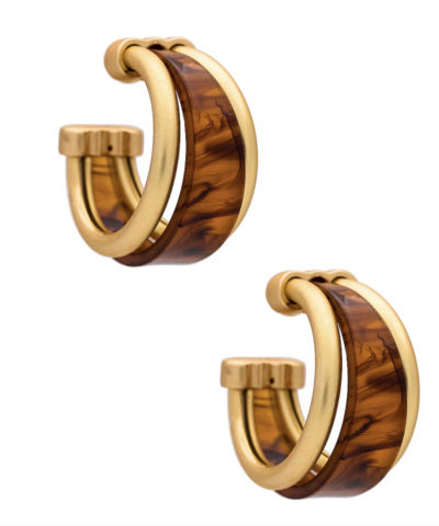 Gold and Tortoise Earrings