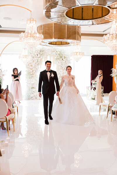 Bride and Groom Kiss at Ritz Carlton