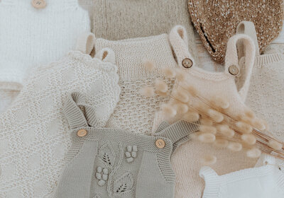 complimentary wardrobe for mums and babies at newborn photography studio session
