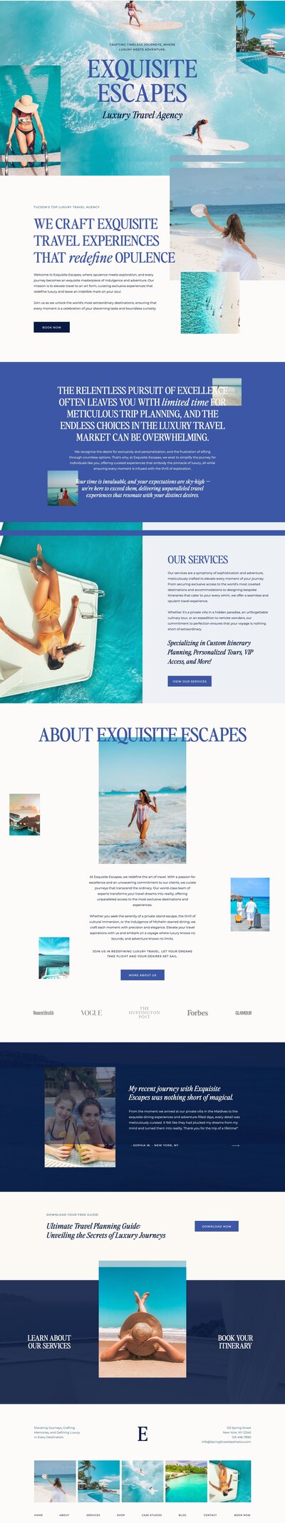 Showit website template for travel agencies