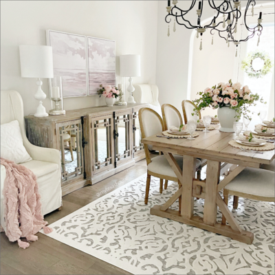 Dining room space featuring MTH rug