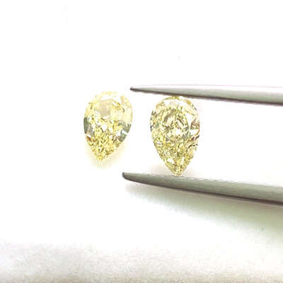 Matching Yellow Pear Shape Diamond