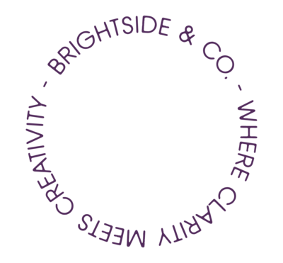 "Brightside & Co - Where clarity meets creativity" in a circle around the letter B