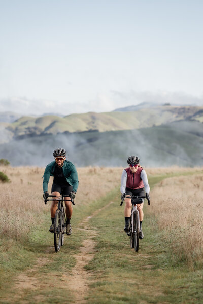 two people mountain biking in  lake tahoe